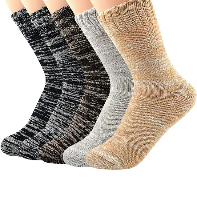 Men Socks Wool Cotton Casual High Quality Diamond pattern Men's Socks Winter thick warm 5 Pairs happy Socks Men Breathable 5 Pairs D