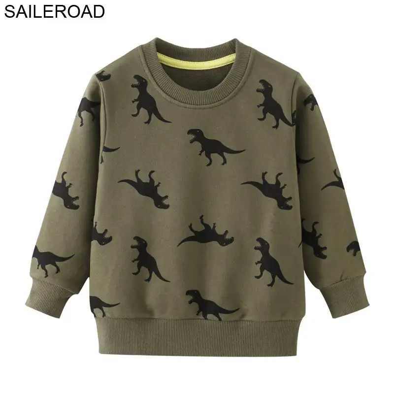 SAILEROAD Осенние детские кофты Dinosaur Toddler Kid Baby Girl Boy Одежда с длинным рукавом Мультфильм Печатные футболки Топы - Цвет: 9012 1 same picture