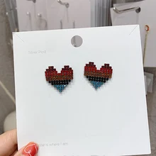 MENGQIAO корейский блестящий красочный Полный Стразы Сердце Любовь серьги-гвоздики для женщин милый Букле д 'ореиль Ювелирные изделия Подарки