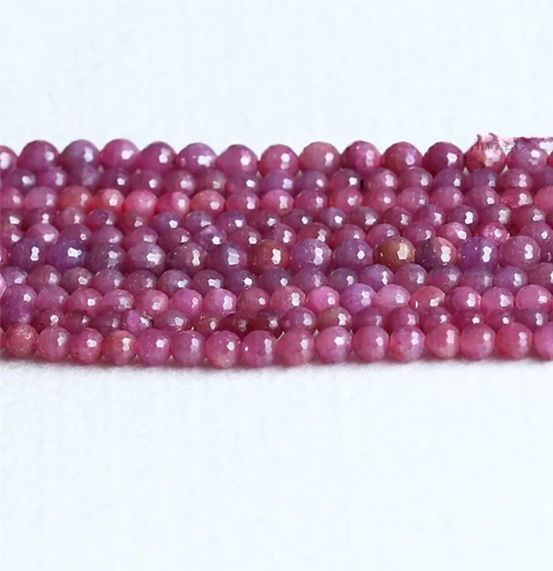 

AAA loose beads red Ruby round faceted 5/6/7mm for DIY jewelry making 39cm FPPJ wholesale beads nature gem stone