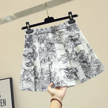Юбки для женщин s Time-limited, Женская плиссированная юбка-пачка Lanon, мини-юбка выше колена, с принтом, с завышенной талией, весна, повседневная
