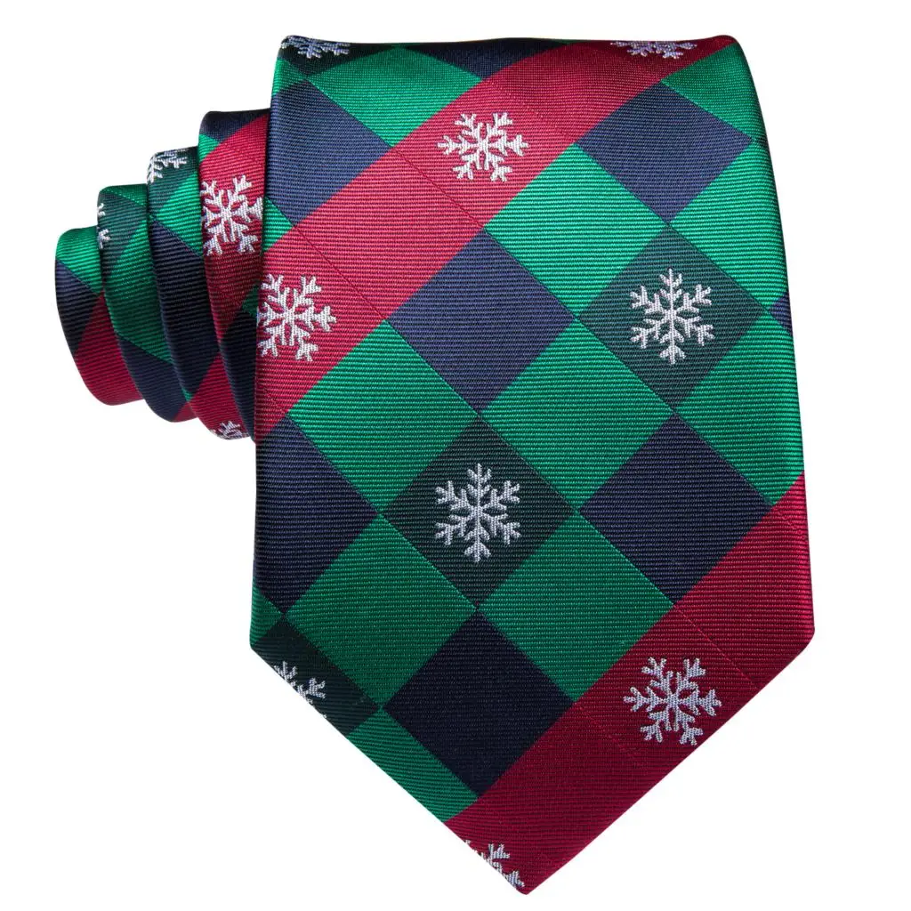 Hi-Tie Модные рождественские галстуки для мужчин шелковый галстук красный зеленый узор Птицы галстук носовой платок запонки набор мужские шелковые галстуки