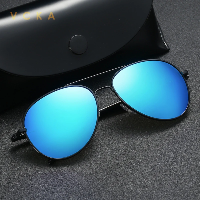 

VCKA 2020 Pilot Metail Frame Sunglasses UV400 Oversized Spring Leg Alloy Men Polarized Brand Design Male Sun Glasses Driving