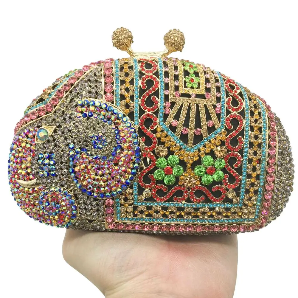 Женский кошелек с кристаллами Boutique De FGG металлический мини для свадебной