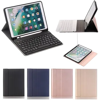 

powstro Bluetooth Wireless Keyboard Case For IPad Air 1 2 Pro9.7With Pencil Holder Smart Devices PU Leather Full Cover Holder