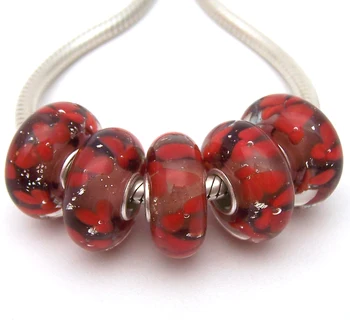 

JGWGT 1335 5X 100% Authenticity S925 Sterling Silver Beads Murano Glass beads Fit European Charms Bracelet diy jewelry Lampwork
