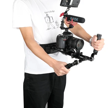 

Kayulin Chest Stabilizer Support System Double Hand Grip 360° Adjustable With Lens Support for DSLR Cameras DV cameras
