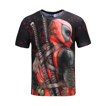 

Summer Men's Creative 3D Movie Deadpool Print T-Shirt Street Youth Short Sleeve Top Men Cosplay Anime Costume Unisex