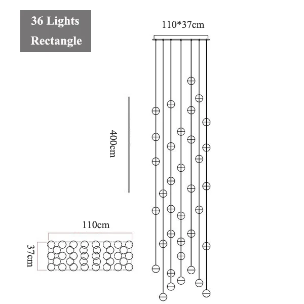 36 Lights rectangle Современный G4 Светодиодный светильник Pandant, несколько лестничные светильники, модные светильники для гостиной, спальни, ресторана, столовой, кухни, освещение - Цвет корпуса: 36 Lights rectangle