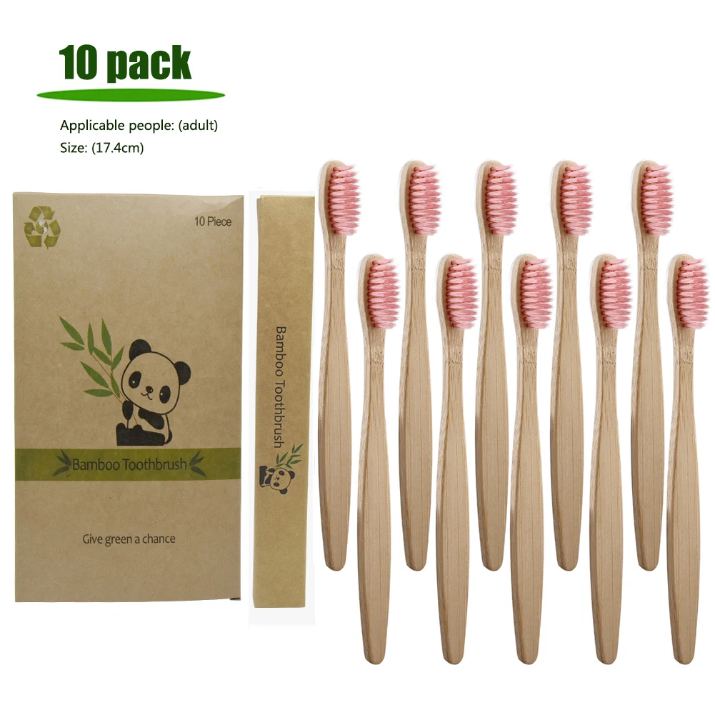 12 шт./setEnvironmental Bamboo угольная зубная щетка для здоровья полости рта низкоуглеродистая средняя мягкая щетина деревянная ручка зубная щетка - Цвет: 8