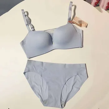 

2020 New Mesh Pure Color Simple V-neck Gathering Adjustable Sexy Lady Collection Breastless Bra Without Underwire Bra
