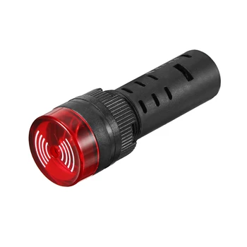 

uxcell 2/3/5PCS Pilot Light 12V 24V 110V 220V Panel Indicator Flashing Alarm with Buzzer Panel Mount 16mm Red LED