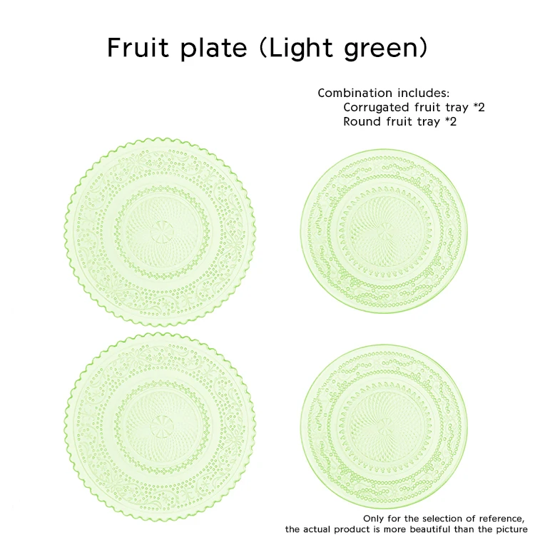 light green 1:12 Кукольный дом мини модель аксессуары для мебели стеклянная текстура чайная чашка блюдце Фруктовая тарелка Салатница - Цвет: light green