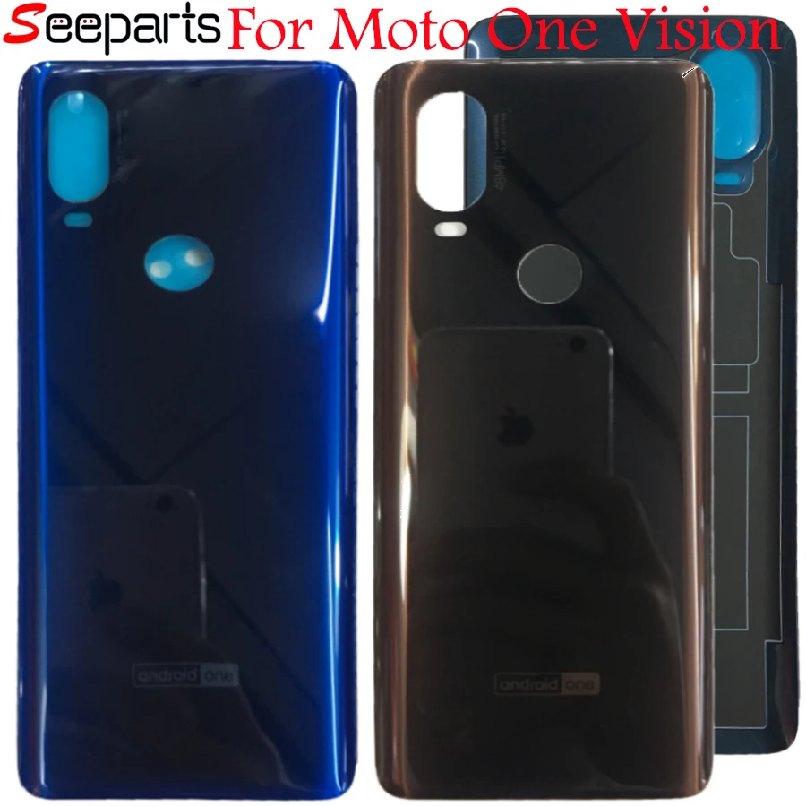 Крышка батареи для Motorolla One Vision Задняя крышка батареи XT1970-1 xt1970стекло Корпус задняя дверь панель чехол запчасти