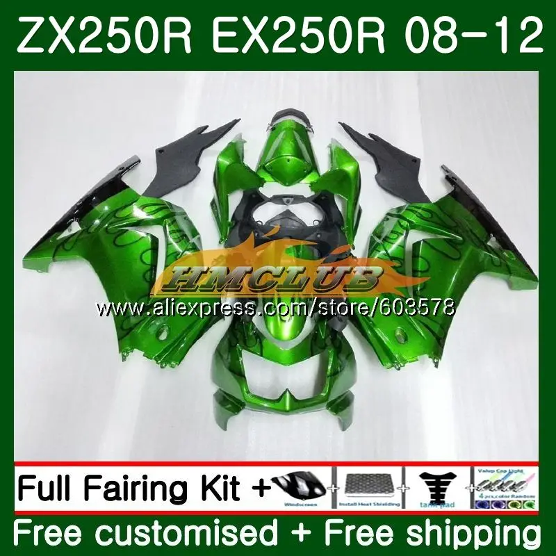 Body For KAWASAKI NINJA ZX-250R ZX250R 08 09 10 11 12 Green Glossy 24CL.50 ZX 250R EX 250 EX250 2008 2009 2010 2011 2012 Fairing Body For KAWASAKI NINJA ZX-250R ZX250R 08 09 10 11 12 Green Glossy 24CL.50 ZX 250R EX 250 EX250 2008 2009 2010 2011 2012 Fairing