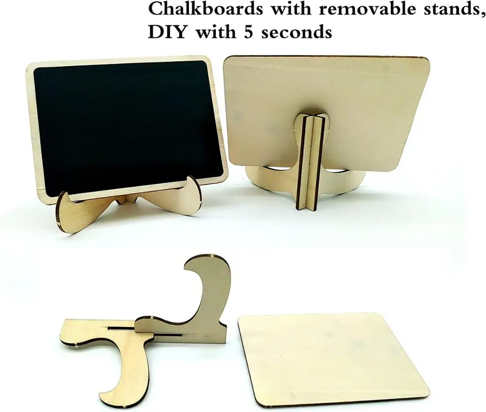 

20pcs Chalkboards Small Blackboard Decorative Double Sided with Stand for Signs Name Plates Crafting Table Settings Message Boa