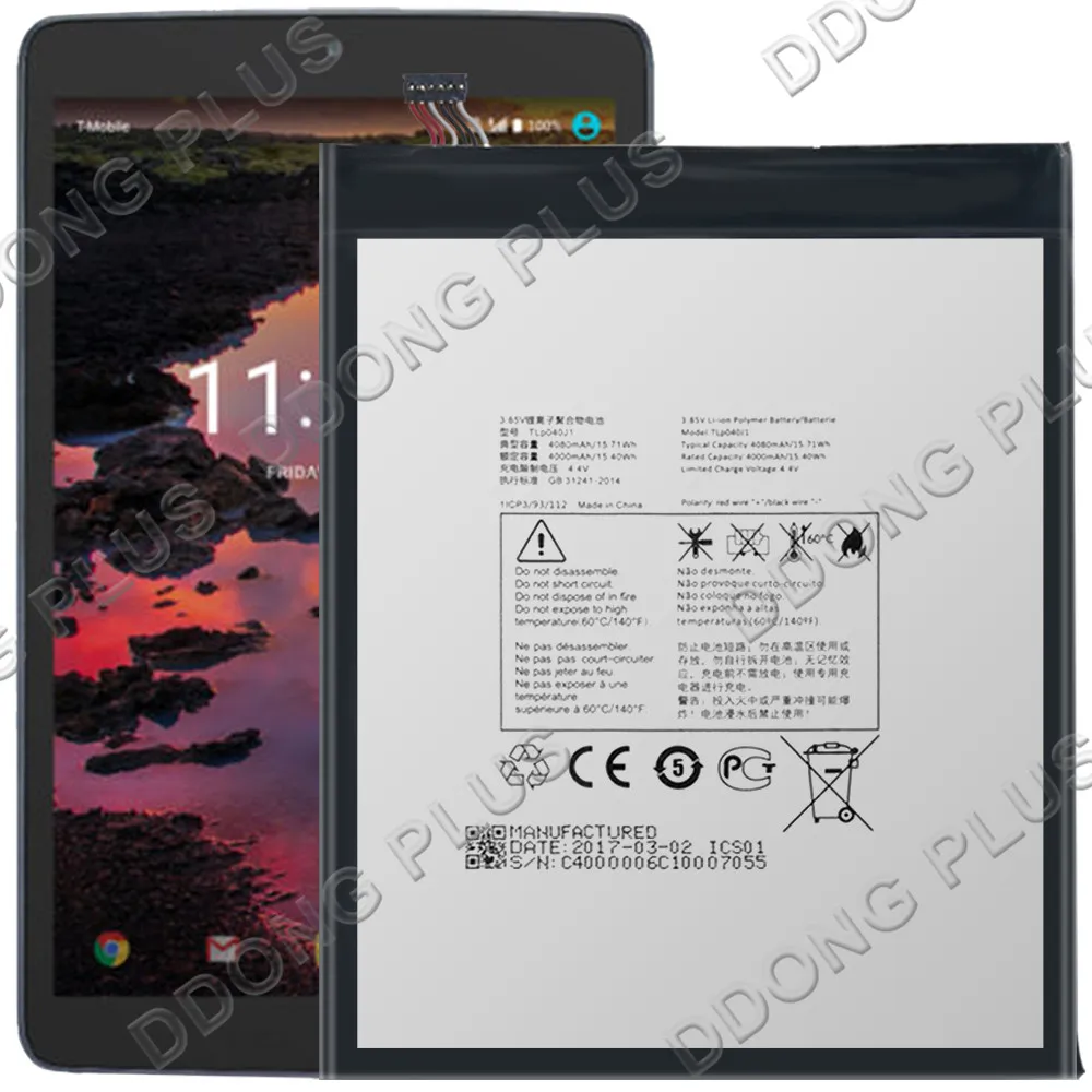 TLp040J1 Аккумулятор для планшета Alcatel 1T 10 дюймов 8082 аккумулятор TLp040K7 запасная часть