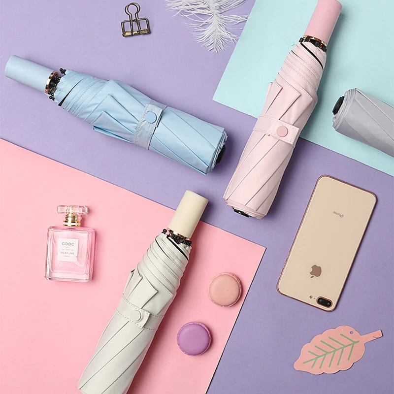 Зонт от солнца с защитой от ультрафиолета и черного клея, зонт от солнца, большой складной светильник двойного назначения