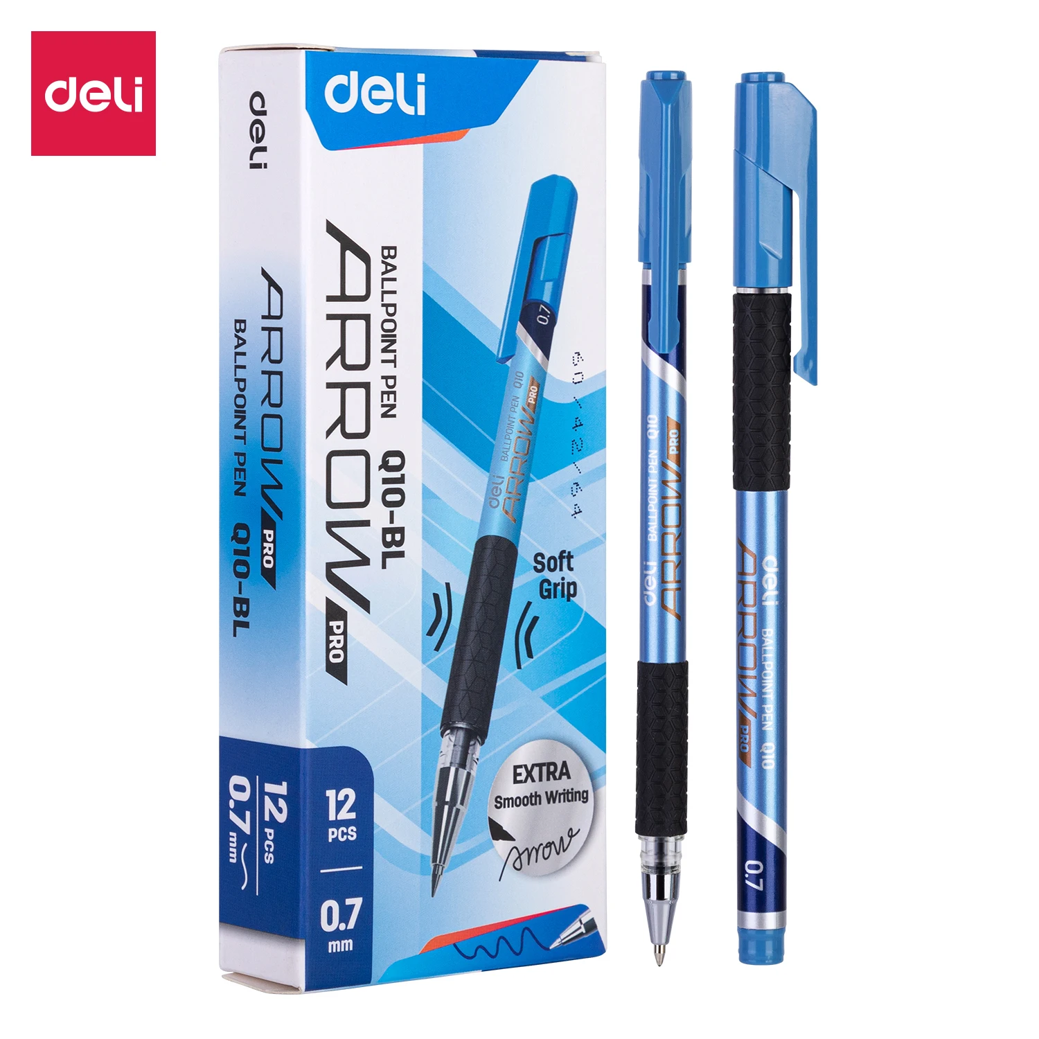 Deli Ballpoint Pens Low Viscosity Ink Refill Signing 0.7mm Black Blue Office School Writing Tools Stationery Q10