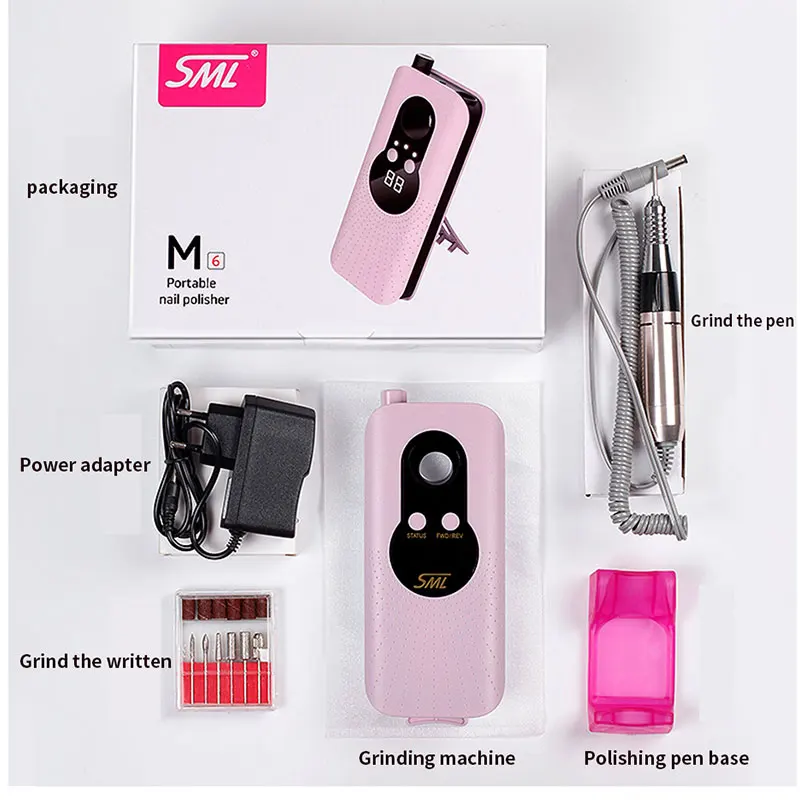 Baratos Máquina taladradora de uñas máquina eléctrica para pulir fuerte pedicura recargable portátil de RPM para herramientas de uñas de manicura