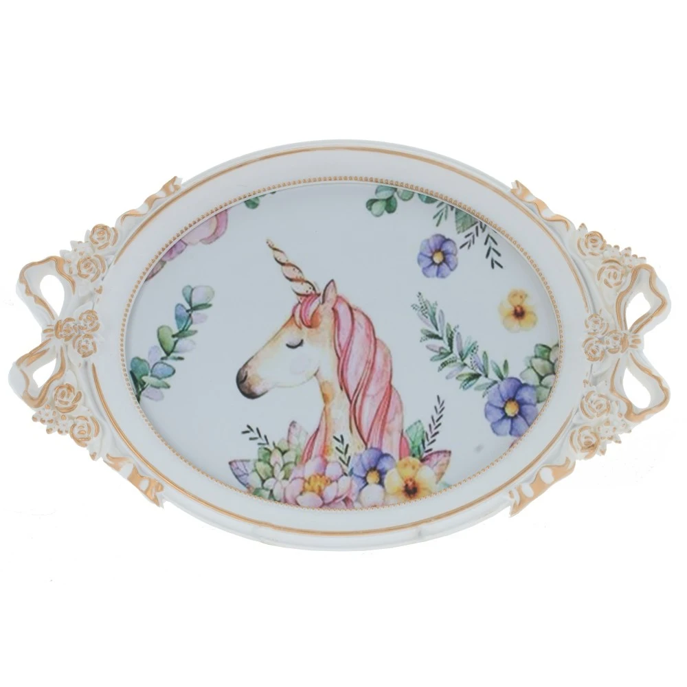 Tray &quotUnicorn&quot 39x2.5x25.5 cm (color: white) Kitchen supplies Tea For trays Teaware Dining Bar Home Garden | Дом и сад