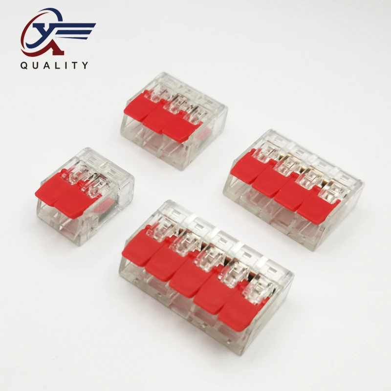 

Electrical Wiring Terminals PCT-222 Red Household Wire Connectors Fast Terminals For Connection Of Wires push-in Terminal Block