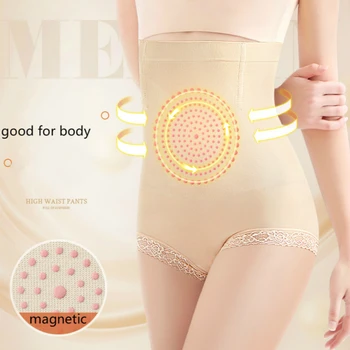 

Magnetic Panties Slimming Abdominal Waist Underwear High Waist Briefs Lace Shaper Seamless Elastic Control Underpants