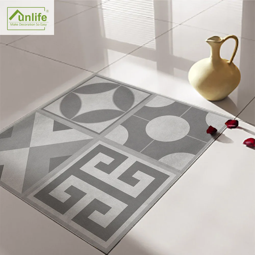Funlife Grey Cement Self Adhesive Vinyl Floor Tiles,Waterproof Bathroom