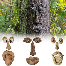 

Bark Ghost Face Facial Five Senses Old Man Tree Garden Accessories Tree Face for Funny Yard Art Gardening Christmas Decoration
