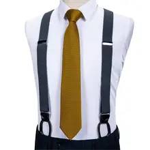 DiBanGu мужские s подтяжки кожа 6 шт. кнопки подтяжки для мужчин женщин подтяжки для юбки брюки Свадебные подтяжки NK503-7341