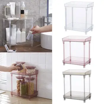 

Double Layers Bathroom Bedroom Table Storage Rack Cosmetic Container Holder