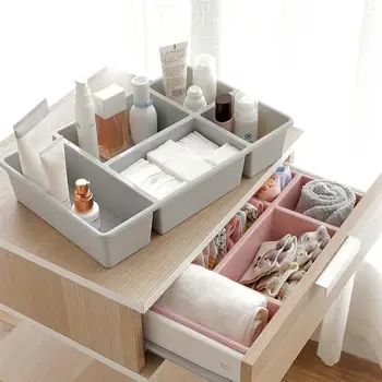 

5 Compartments Plastic Drawer Type Storage Box Kitchen Drawer Divider Closet for Bra Clothes Tableware Organizer Storage Boxes