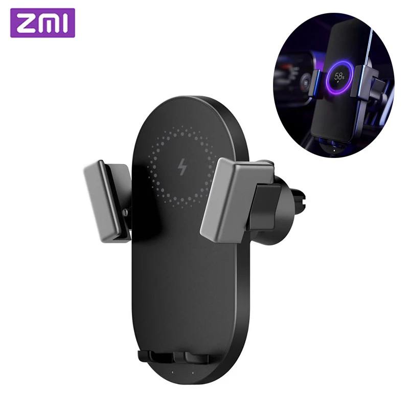 

2019 New ZMI Wireless car Charger 20W Electric Auto Pinch Qi Quick Charging Mi Wireless Car Charger for Mi 9 iphone X XS