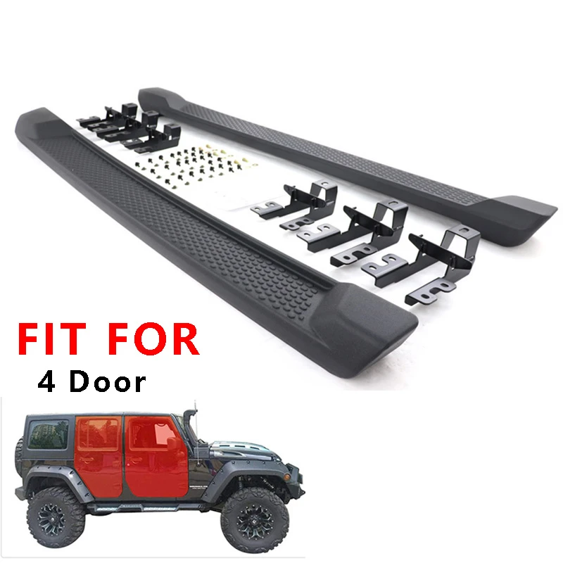 4 Door Running Boards Side Steps For Jeep Wrangler Jk 2007-2017 Jl  2018-2021 Car Accessories Nerf Running Board Bar - Pedals - AliExpress