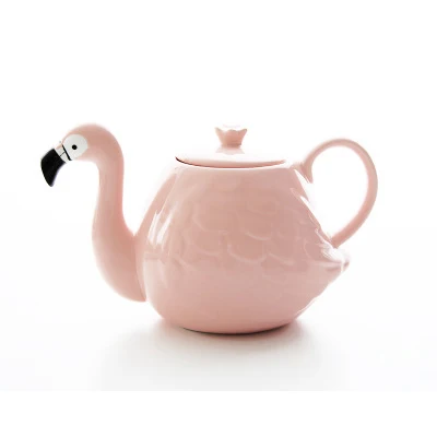 Teapot Керамический чайный набор, креативный Розовый фламинго, чайный горшок, чайные чашки, наборы, чашка для воды, кофе, фруктовые кружки для сока, Набор чайной посуды, аксессуары - Цвет: Teapot