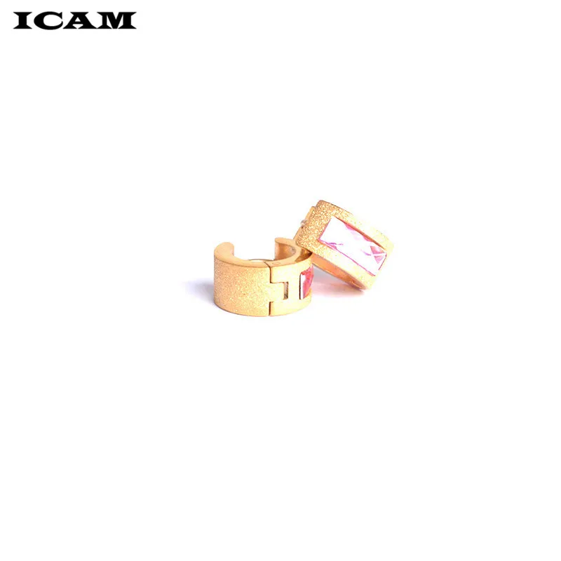 ICAM блестящие стразы из нержавеющей стали маленькие серьги-кольца для женщин и девочек новые модные ювелирные изделия оптом