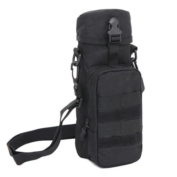Камуфляжная тактическая нейлоновая сумка для воды, Сумка с системой Molle, гидратационный рюкзак для кемпинга, пешего туризма, велосипедная сумка для бутылки, военная техника - Цвет: Черный цвет