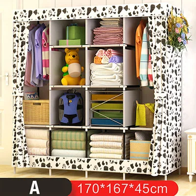 Non-woven Cloth Wardrobe Bedroom Folding Clothing Storage Cabinet Dustproof Moistureproof Closet Storage Furniture Multi Size