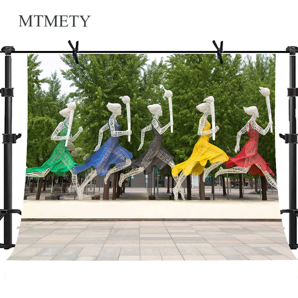 

MTMETY Olympic Torchbearer Photography Backdrop Photo Backdrops Customized Studio Photography Backdrop Background Studio Props