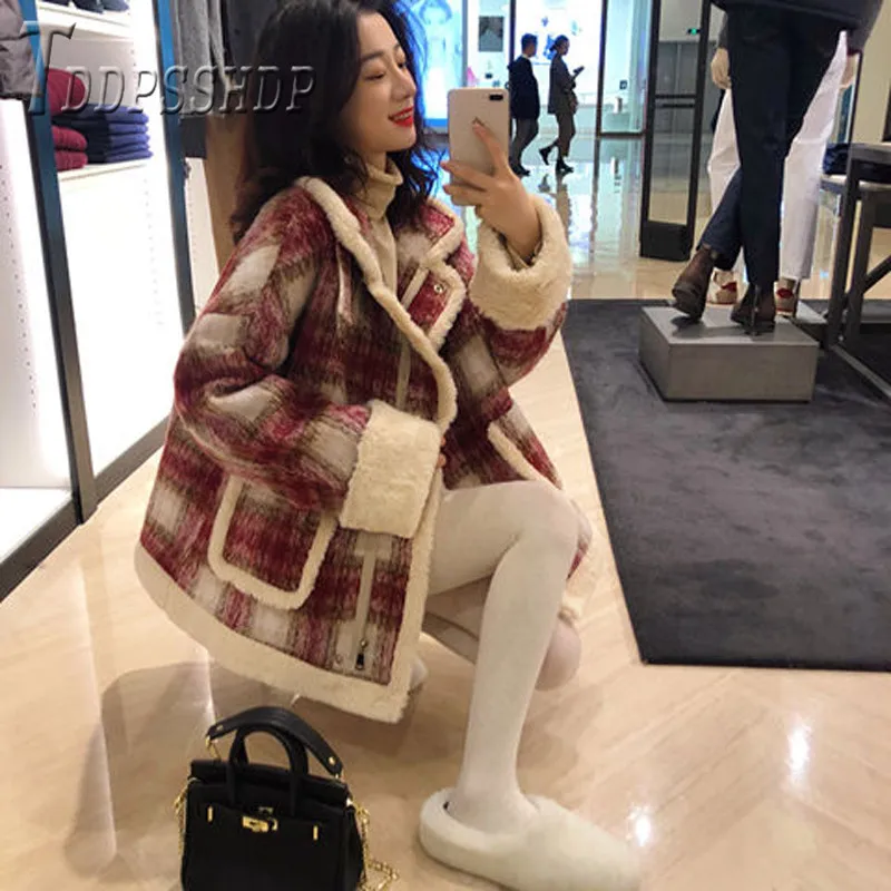 Модное теплое шерстяное женское элегантное шерстяное пальто средней длины, зимняя модная верхняя одежда, уличная куртка