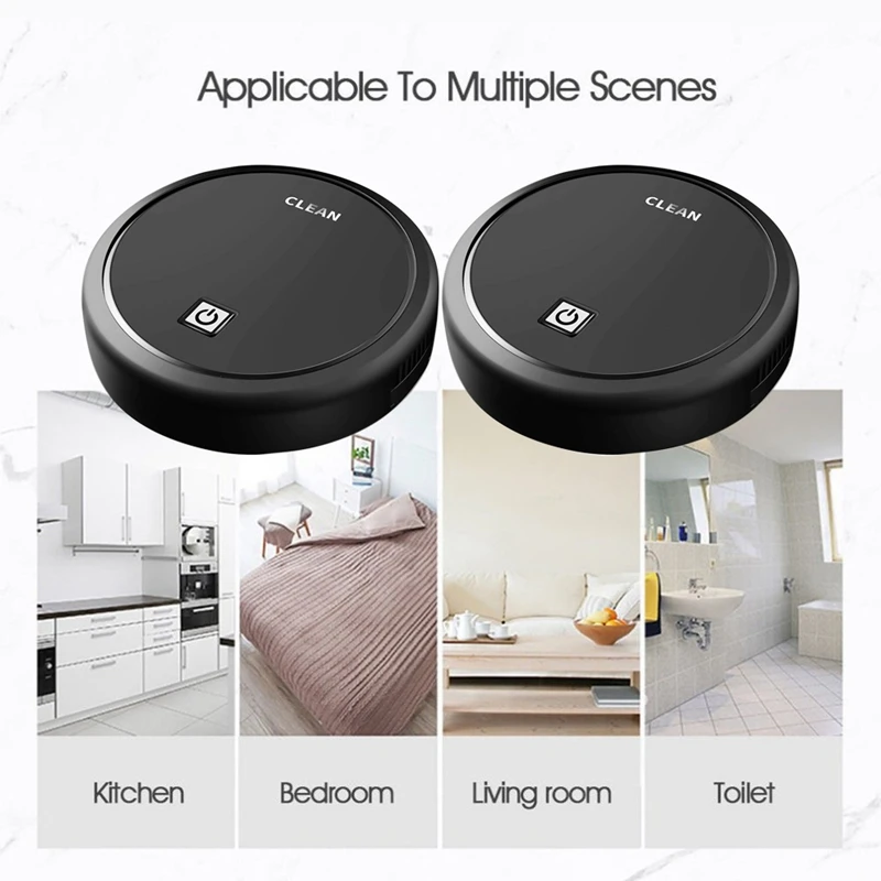 Automatic USB Charging Wireless Sweeping Robot Vacuum Cleaner Cordless Vaccum Robot Carpet Robots Mop Robot Black