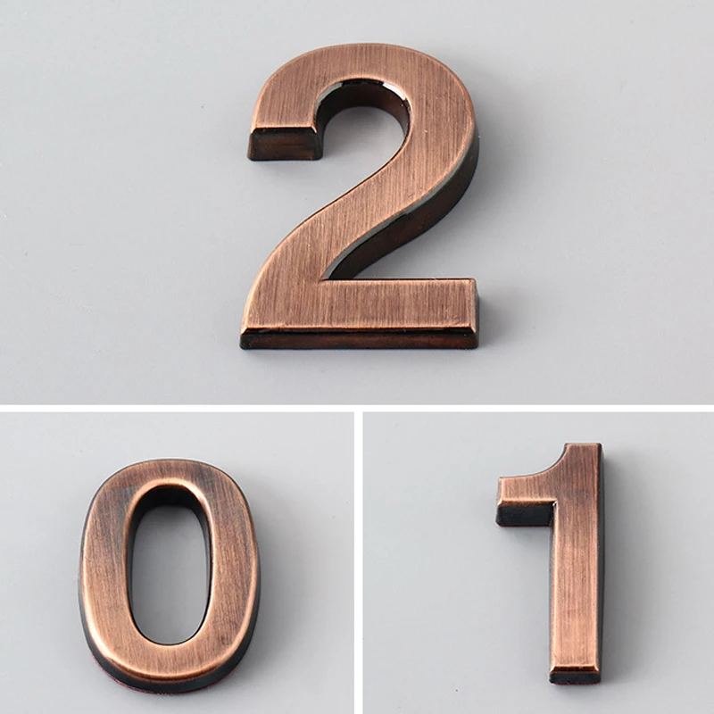 0-9 винтажные бронзовые цифры знак отель квартира адрес табличка имитация номера стикер с цифрами