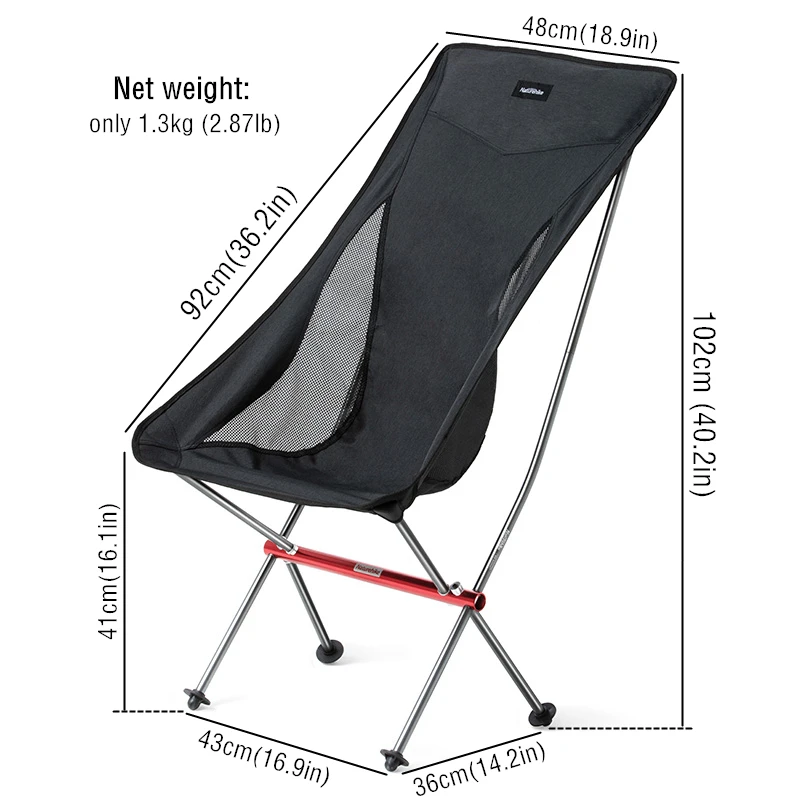 Naturehike Folding Picnic Chair Outdoor Portable Lightweight Camping Chair Backpack Fishing Chair Foldable High Beach Chair YL06