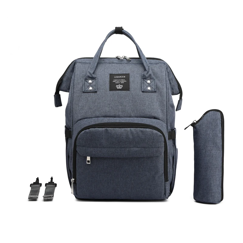 Lequeen Diaper Bag A LEQUEEN Детская сумка USB интерфейс пеленки мешок большой емкости Мумия Материнство Сумки Водонепроницаемый дорожный Рюкзак пеленки для ухода сумка - Цвет: Lequeen Diaper Bag A