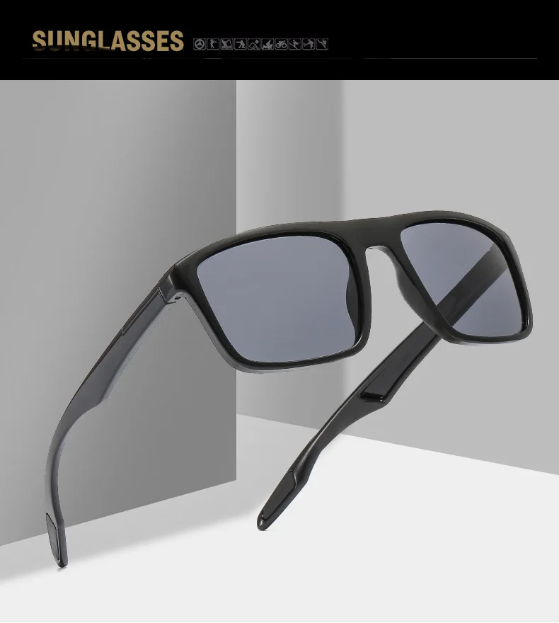 JASPEER Модные Мужские поляризационные солнцезащитные очки для вождения фирменный дизайн квадратная оправа Черный Синий зеркальные женские мужские UV400 очки