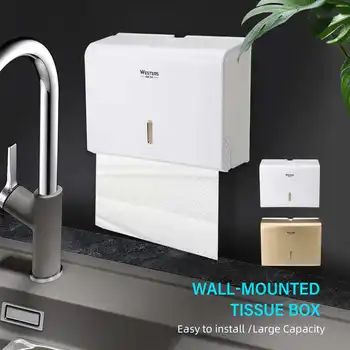 

Portable Toilet Paper Holder Wall-mounted Hygienic Paper Dispenser Home Hotel Storage Rack Waterproof ABS Tissue Box With Lock