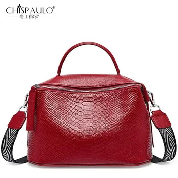 

100% Genuine Leather Women Handbag Crocodile Pattern Soft leather Female Shoulder Bag Top-Handle Boston Bag Women Crossbody Bags