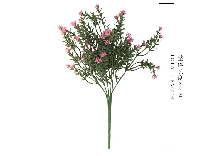 Künstliche blumen kunststoff blätter weiß fuzzy pulver hippocampus gras gefälschte pflanzen hochzeit hause dekoration anordnung zubehör – Detail 5