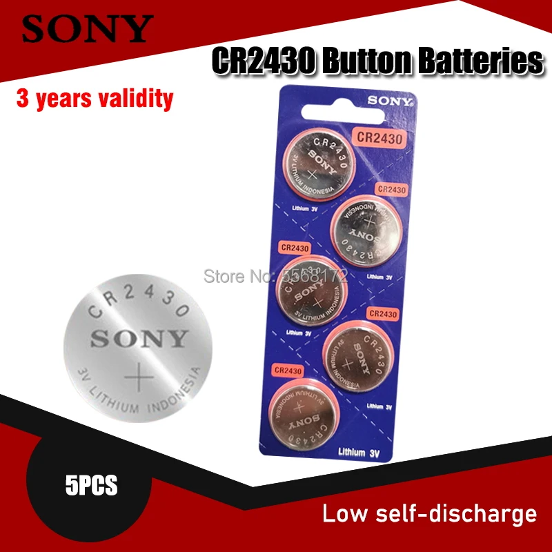 5 шт. оригинальный Sony CR2430 DL2430 CR 2430 3 В литиевая батарея для умных часов наушников