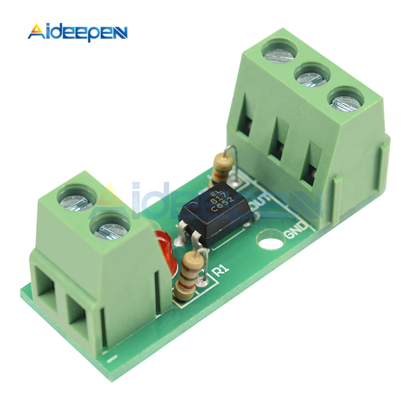 

12V 1 Channel Optocoupler Isolation Module Isolated Board No Din Rail Holder PLC Processors 80KHz PC817 EL817 1CH Drive Motor